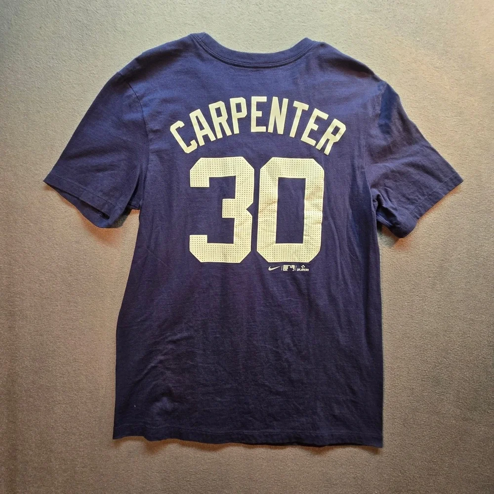 Nike Mens Detroit Tigers Kerry Carpenter #30 Navy‎ Blue Graphic T-Shirt Medium